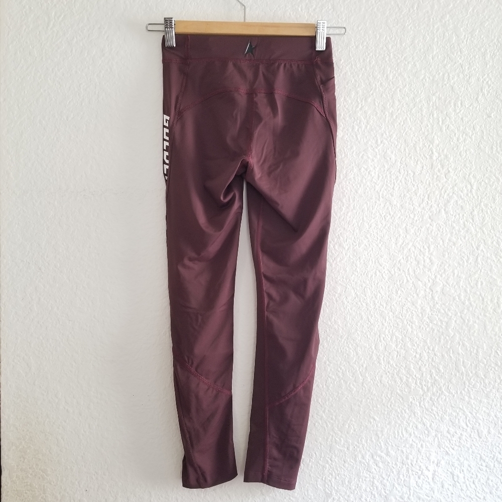 Golden Goose Logo Leggings Size S Small Maroon - Picture 3 of 6